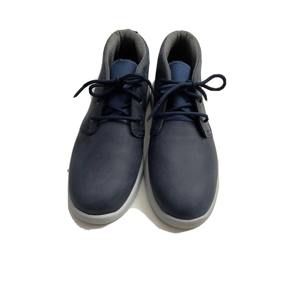 UGG Boy's Canoe Waterproof Leather Mid-Top Sneackers Shoes Indigo Blue Size 3
